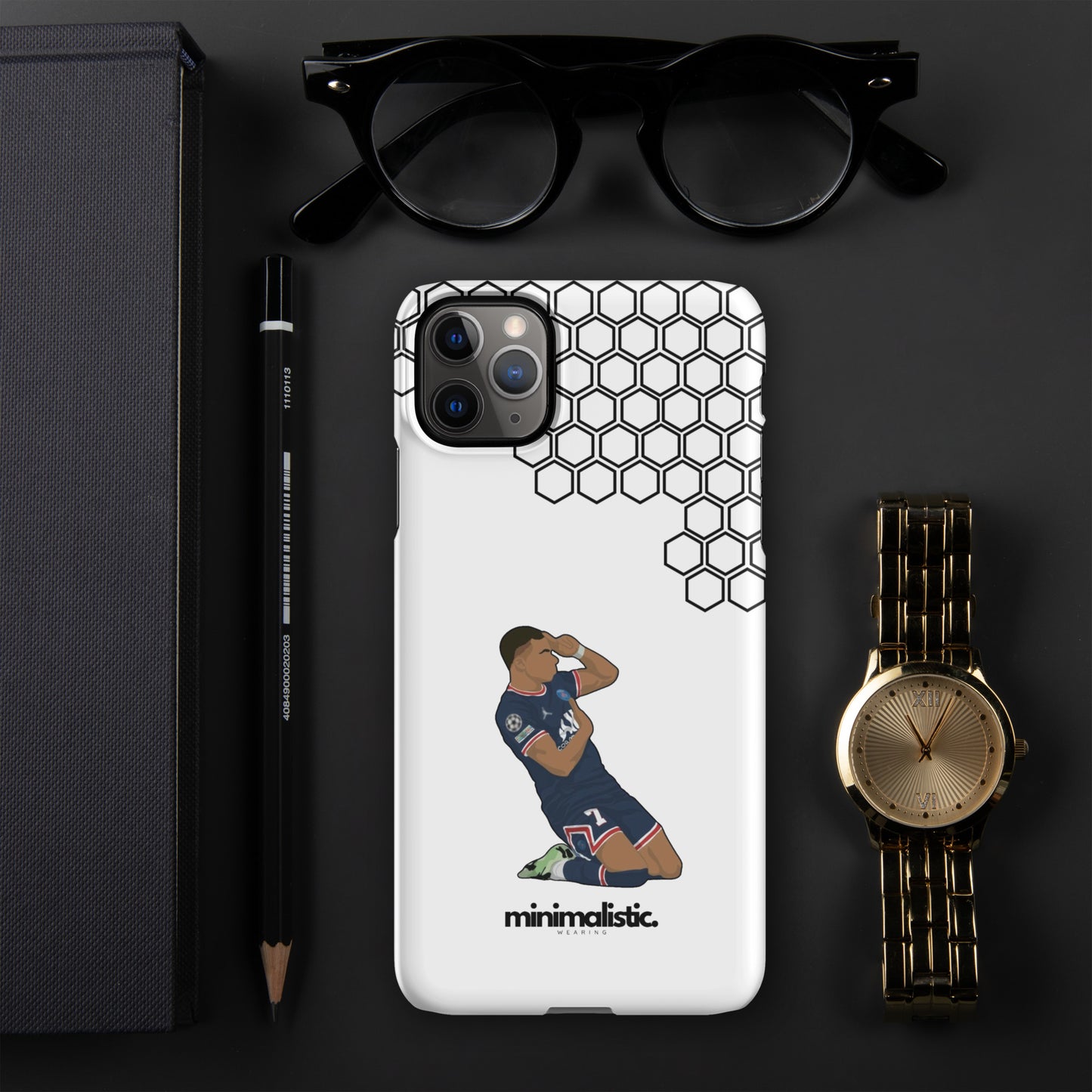 Minimalistic Wearing iPhone® Phone Case Mbappé