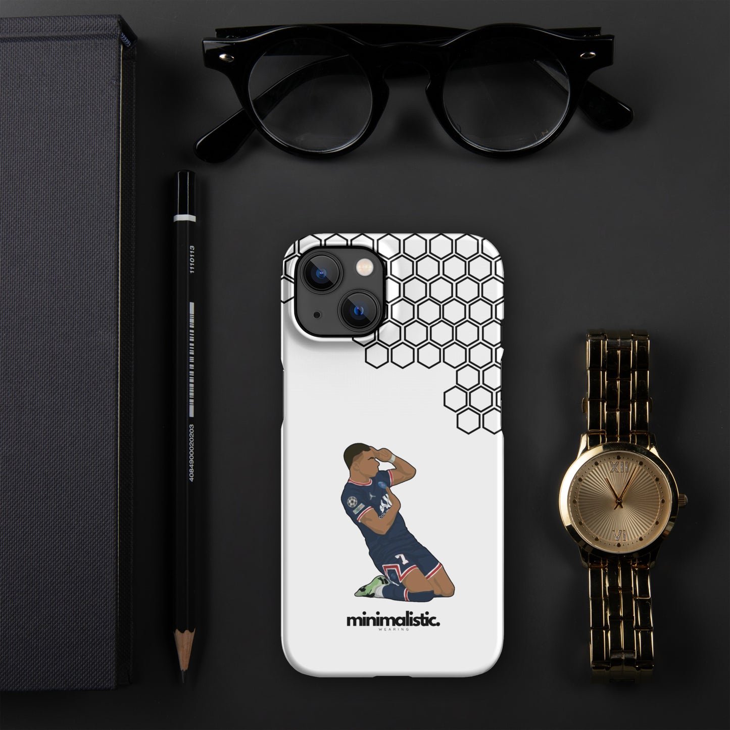 Minimalistic Wearing iPhone® Phone Case Mbappé