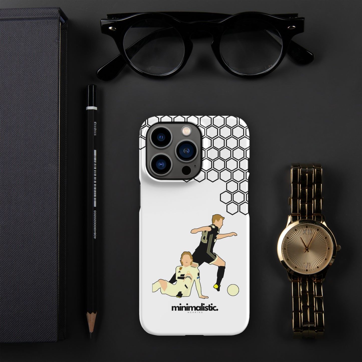 Minimalistic Wearing iPhone® Phone Case Frenkie de Jong & Modric