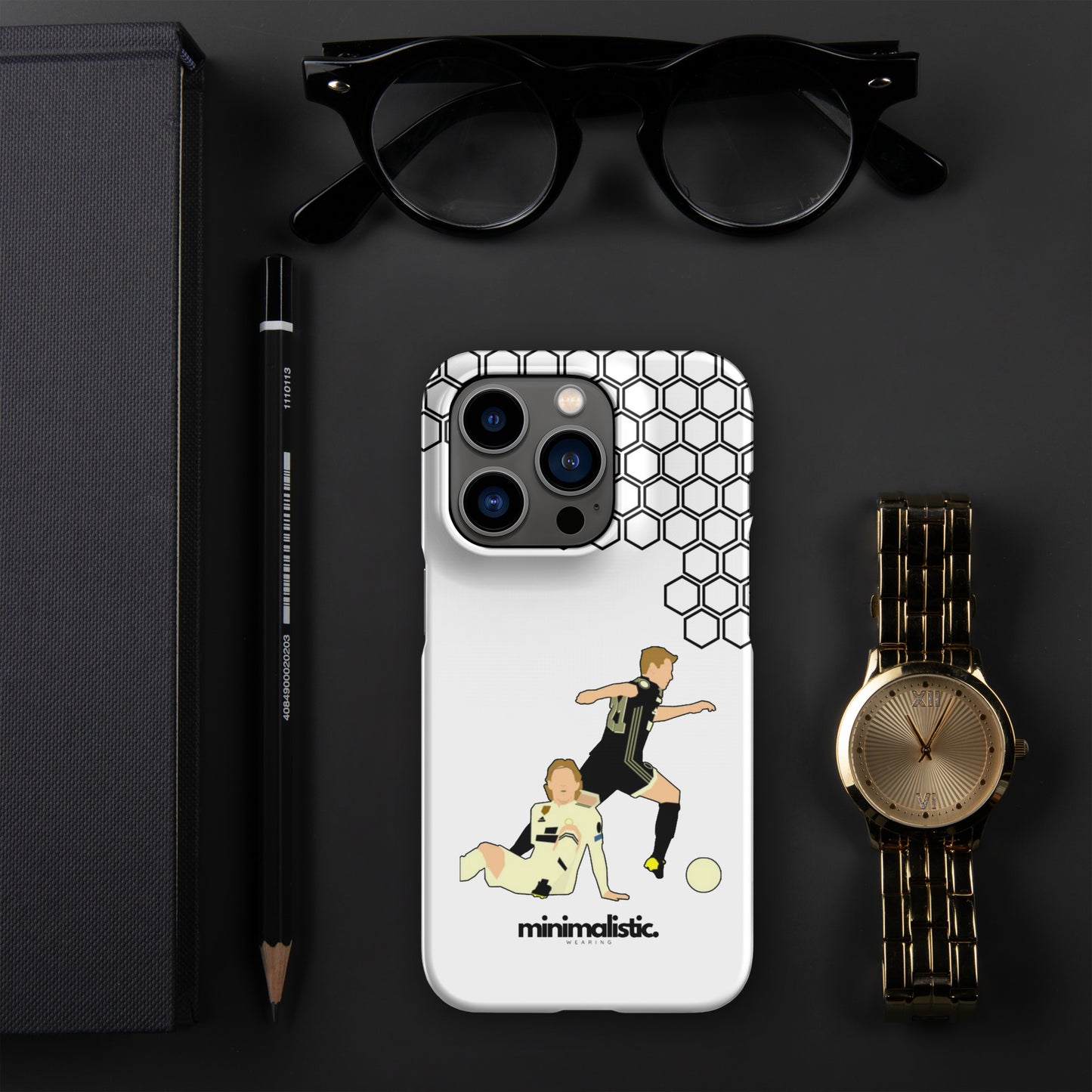 Minimalistic Wearing iPhone® Phone Case Frenkie de Jong & Modric