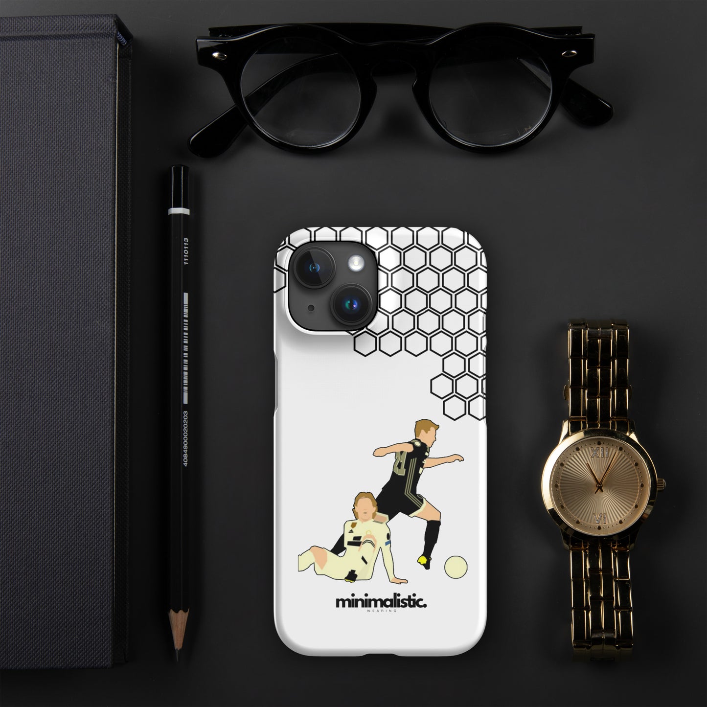 Minimalistic Wearing iPhone® Phone Case Frenkie de Jong & Modric