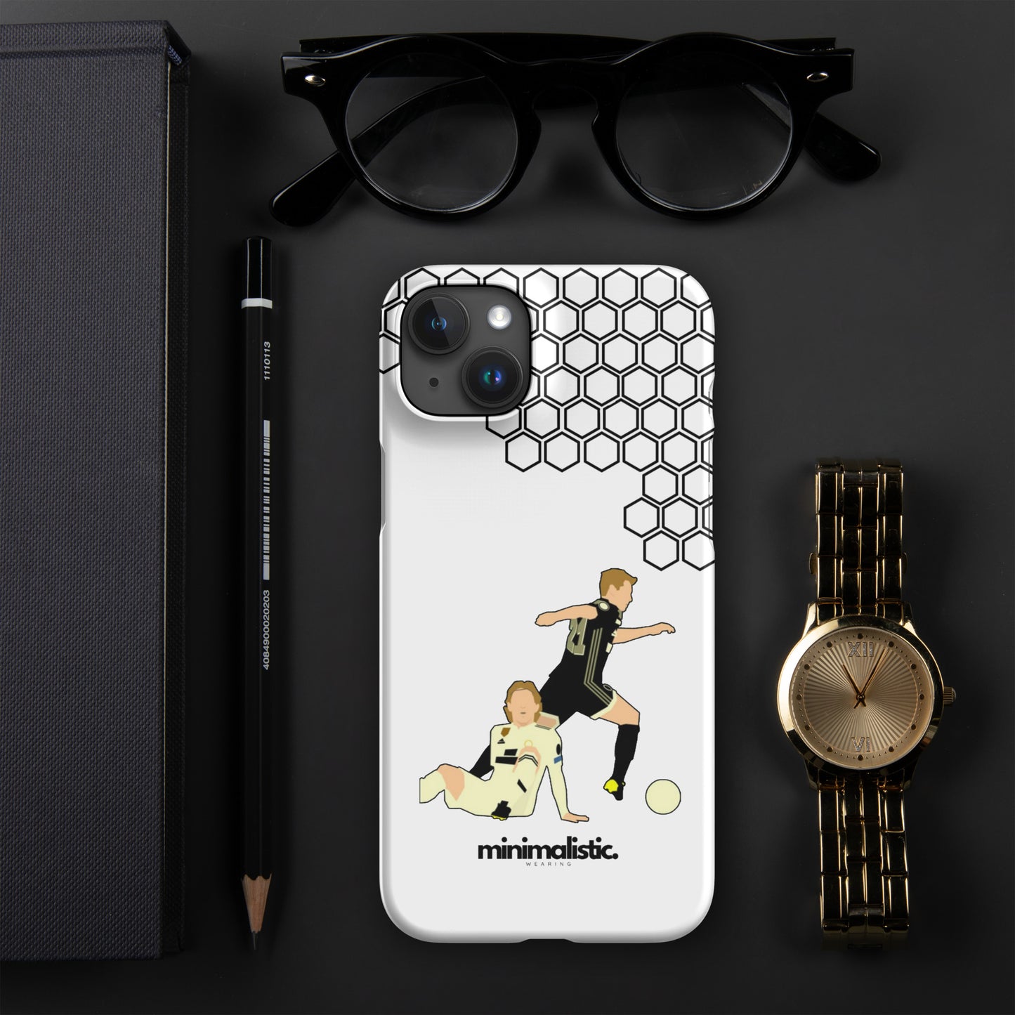 Minimalistic Wearing iPhone® Phone Case Frenkie de Jong & Modric