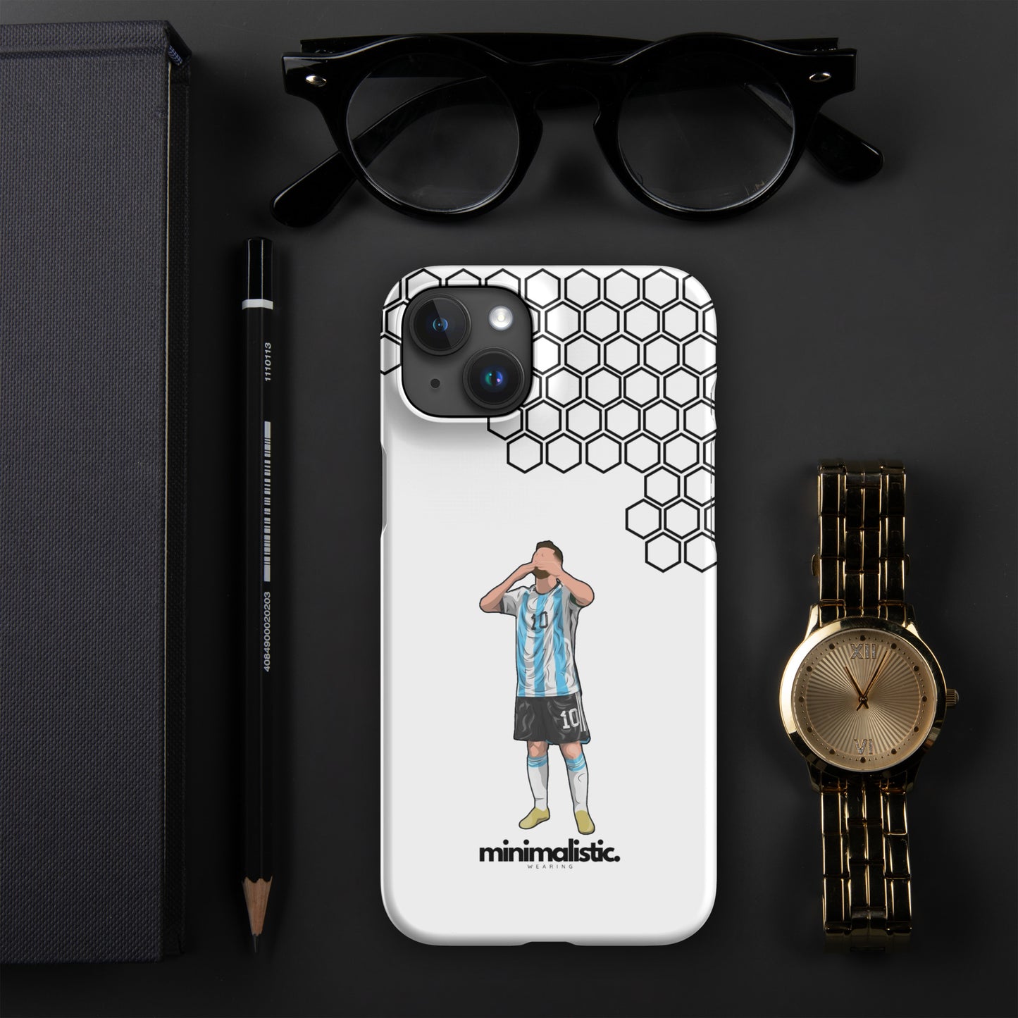 Minimalistic Wearing iPhone® Phone Case Messi