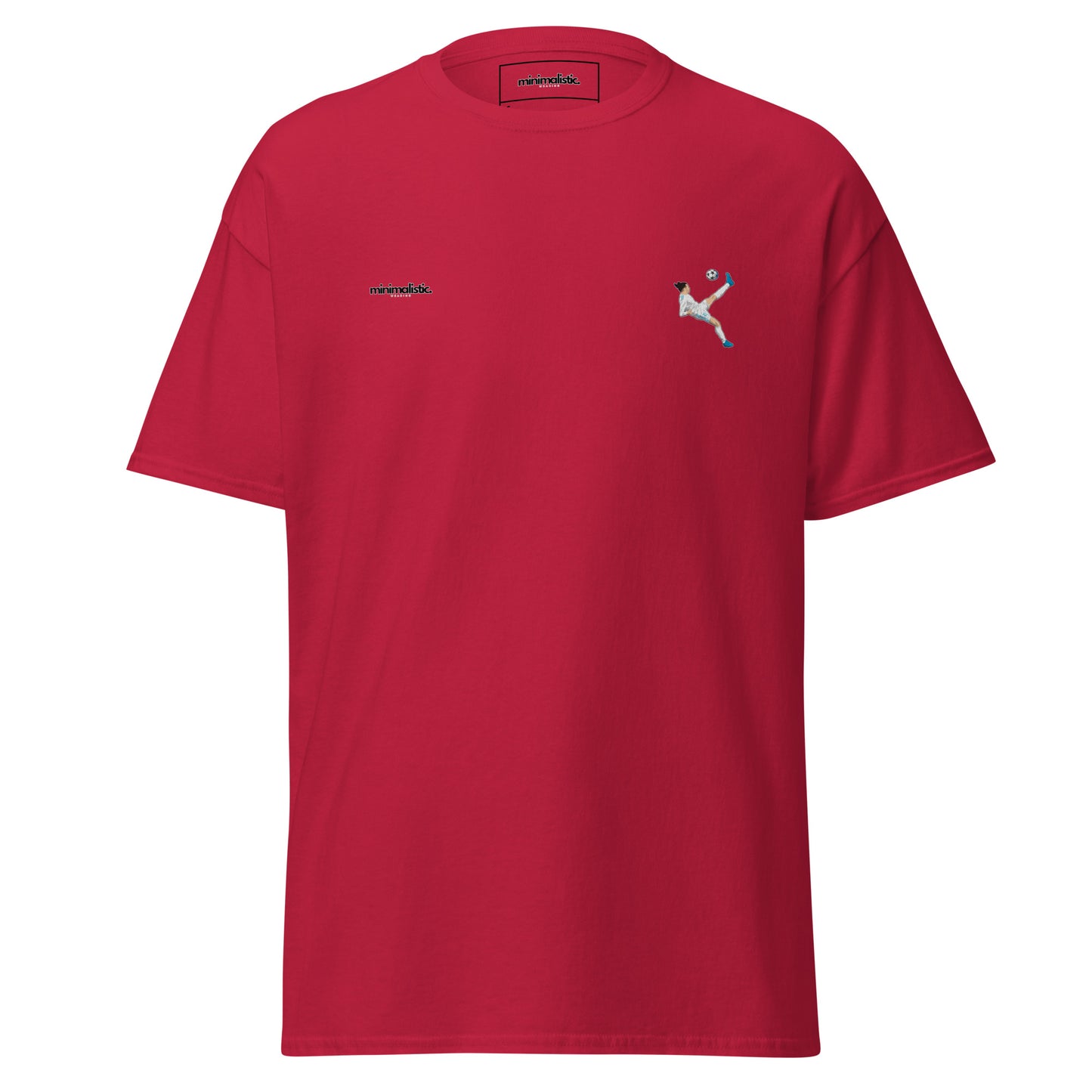 Minimalistic Wearing T-Shirt Bale Bicycle Kick