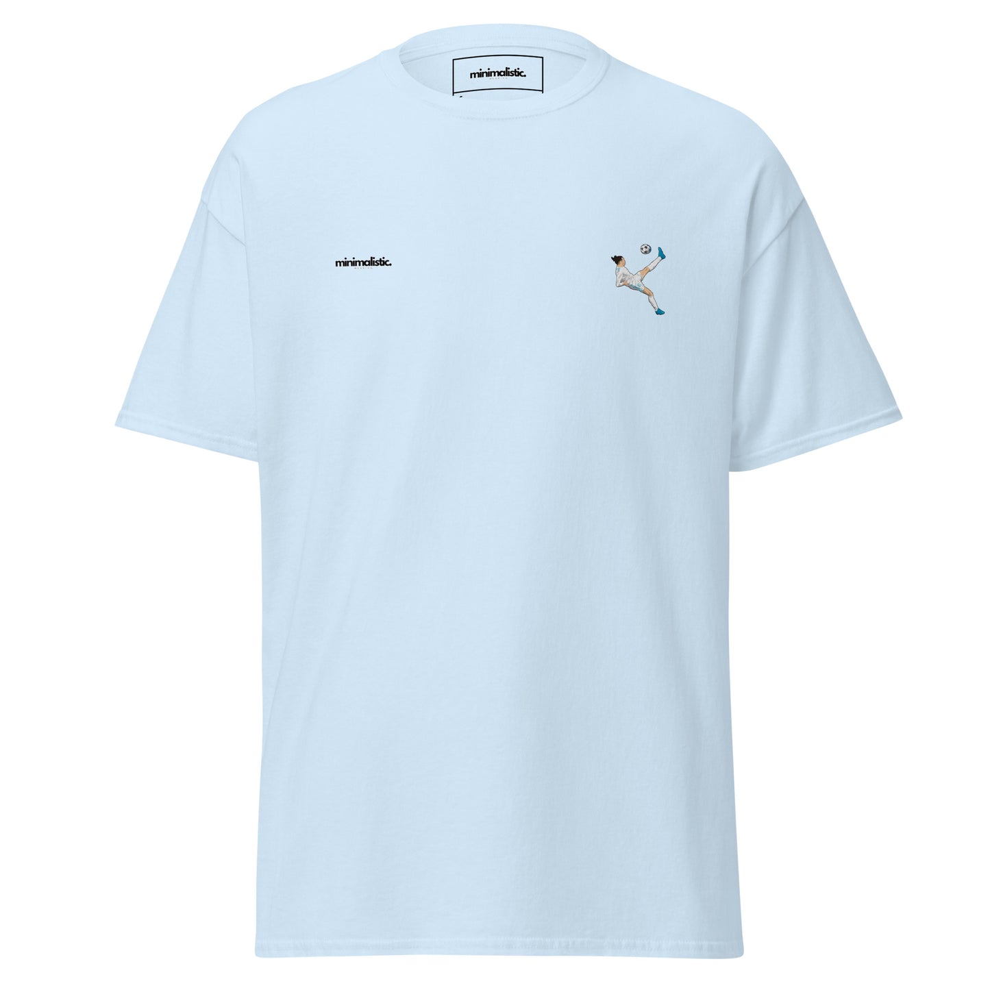 Minimalistic Wearing T-Shirt Bale Bicycle Kick