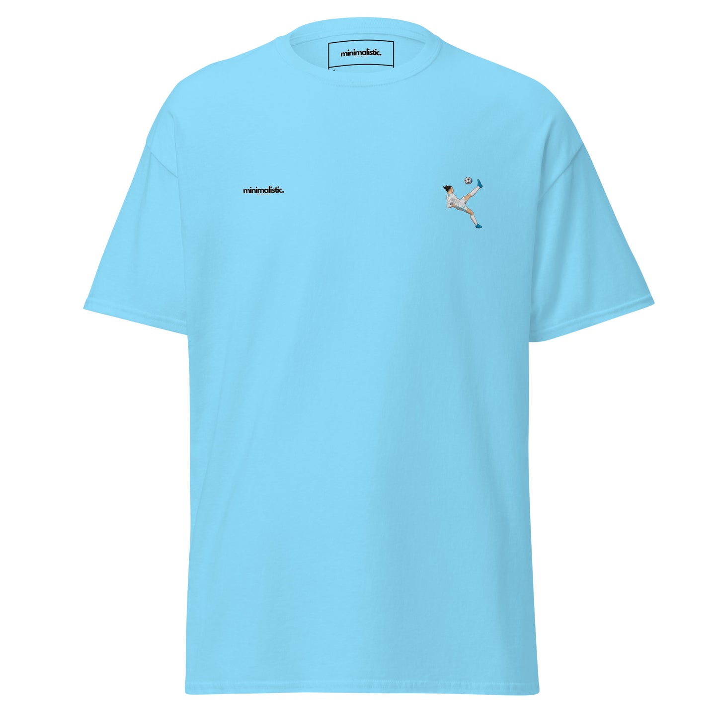 Minimalistic Wearing T-Shirt Bale Bicycle Kick