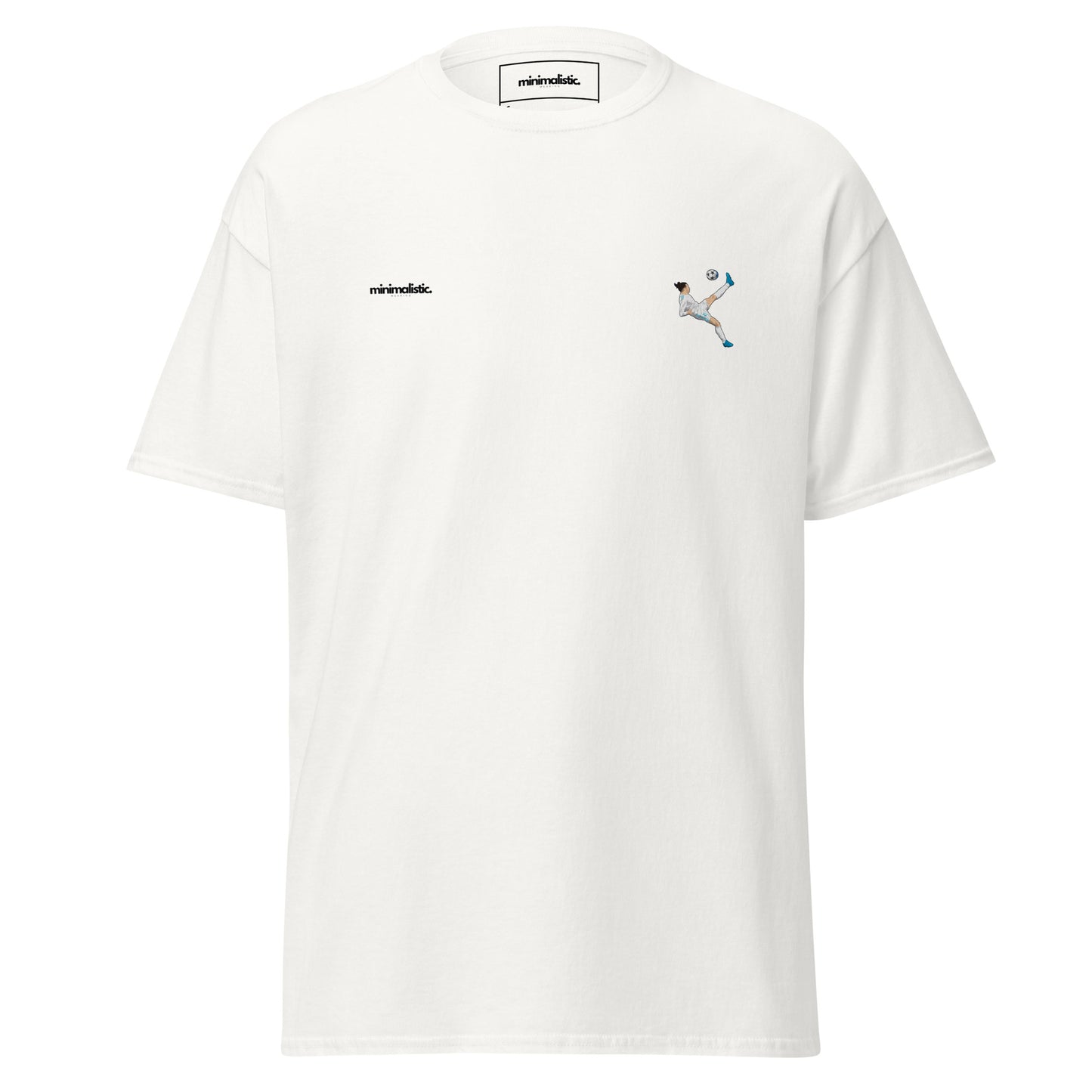 Minimalistic Wearing T-Shirt Bale Bicycle Kick