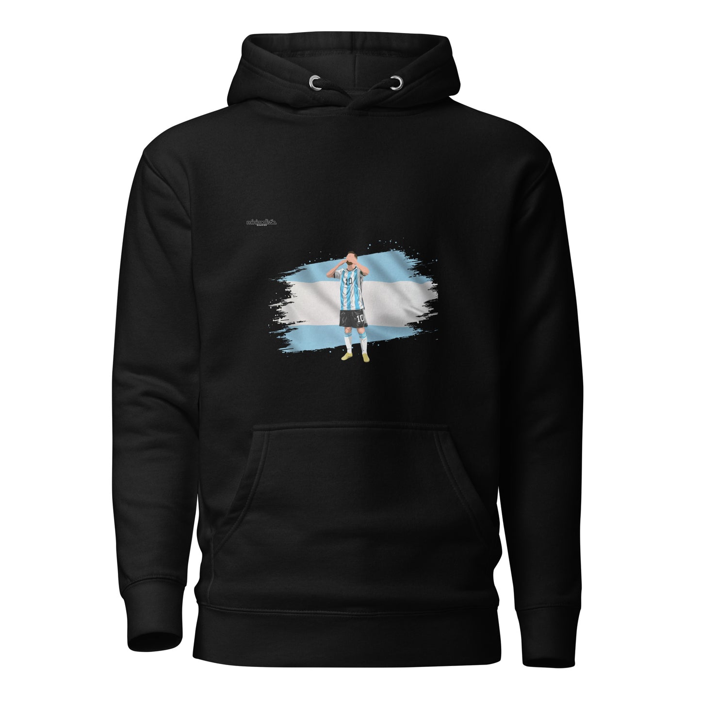 Minimalistic Wearing Hoodie Messi Argentina