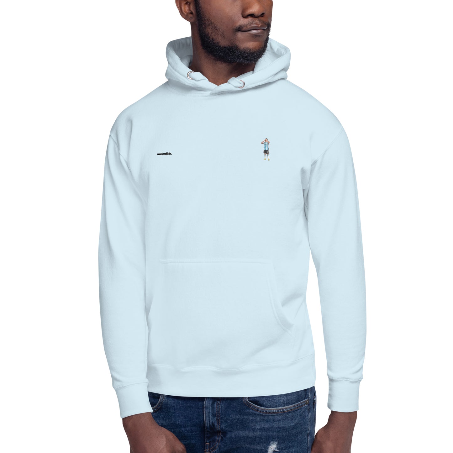 Minimalistic Wearing Hoodie Messi Argentina