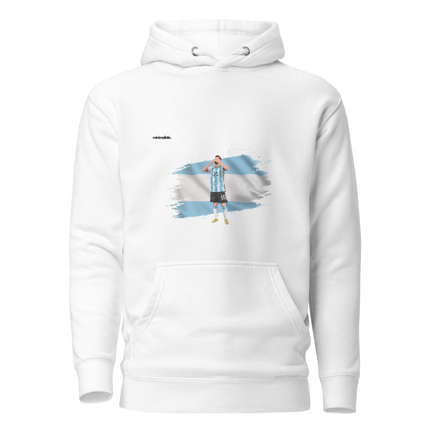 Minimalistic Wearing Hoodie Messi Argentina